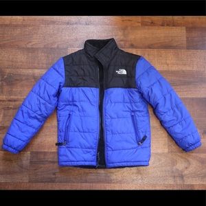 Boys reversible north face puff jacket size S-7/8